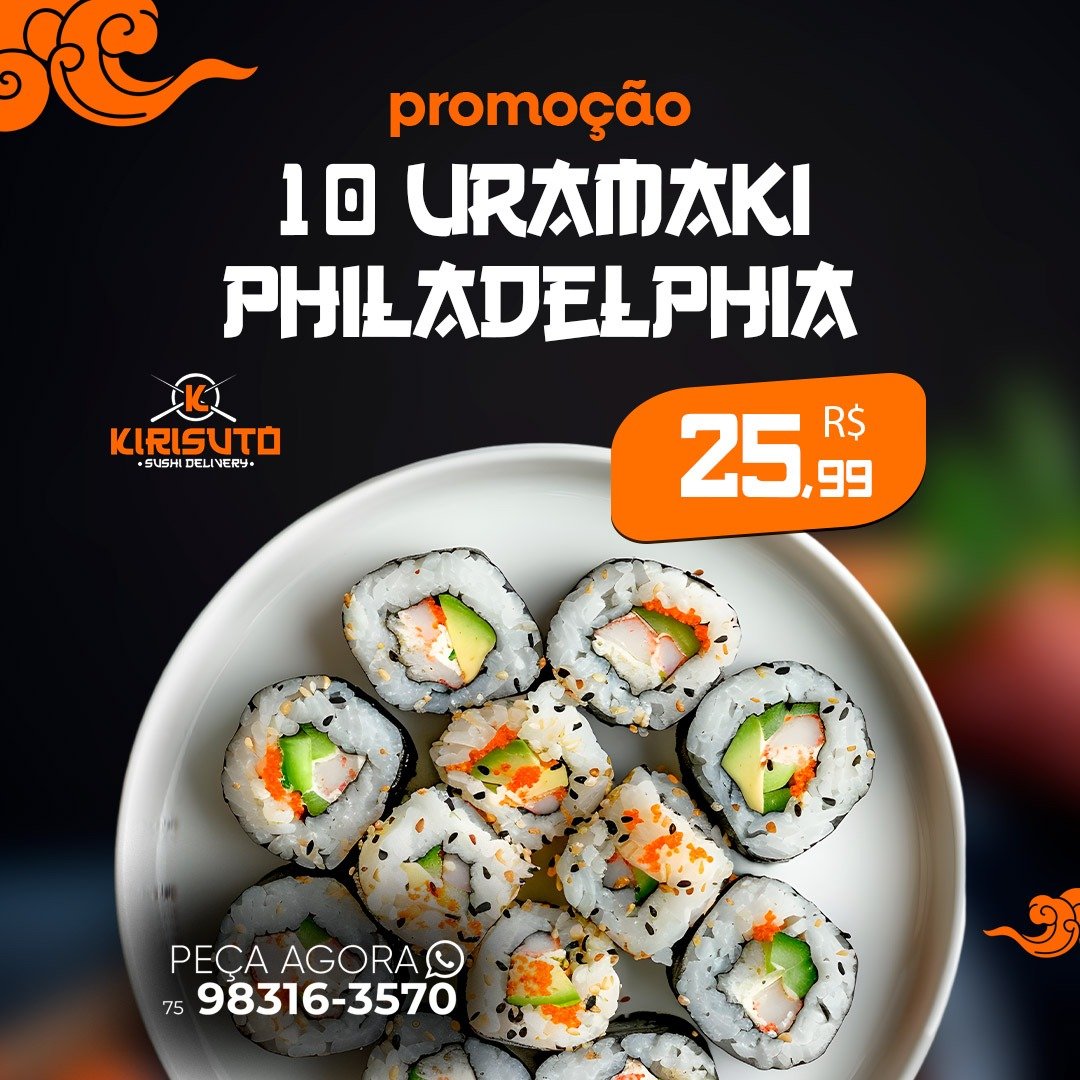 10 Uramaki Philadelphia